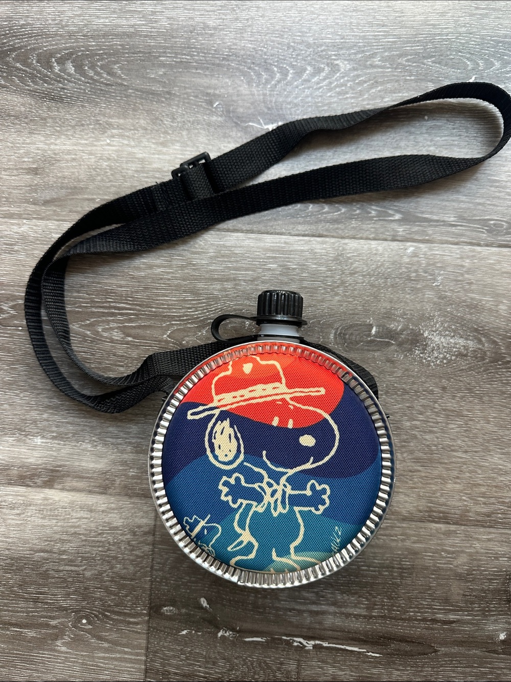 Snoopy Graphic Round Crossbody Flask Bag - Red & Blue